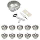 10Pcs Rabbit Stainless Pet Water Bowl Dispenser, Automatic Rabbit Water Feeder with Bowl, Rabbit Watering System Kit, Removable Hanging Pet Cage Water Bowls
