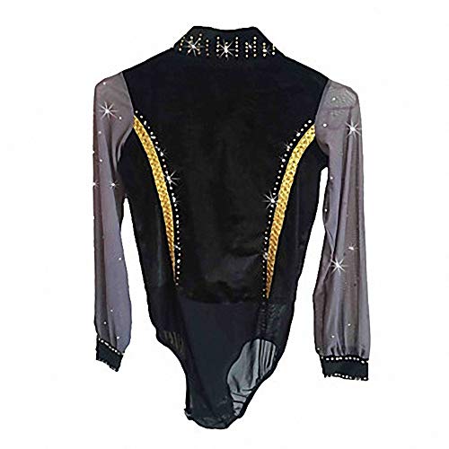 LIUHUO Strass artesanais brilhantes para roupas de patinação artística para meninos e homens, Preto,