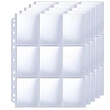 130 Pack 9 Pocket Trading Card Pages, 1170 Pockets Card Page Protector for 3 Ring Binder, Standard...