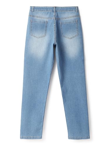 Image of Tales & Stories Boys Slim Fit Denim Jeans | 5-Pocket Stylish Mid-Rise Pants| Durable Cotton Denim Lycra with Button Closure | Casual Wear