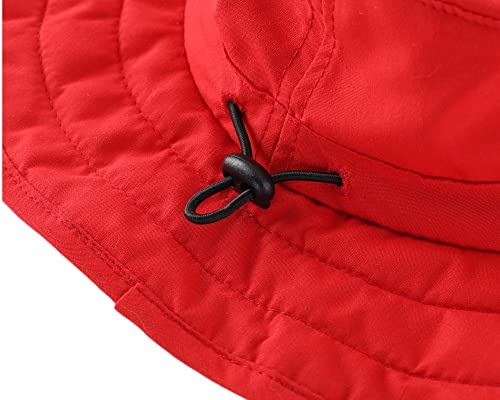 Connectyle Kids Upf 50+ Bucket Sun Hat Uv Sun Protection Hats Wide Brim Summer Beach Hat Red thumb #4