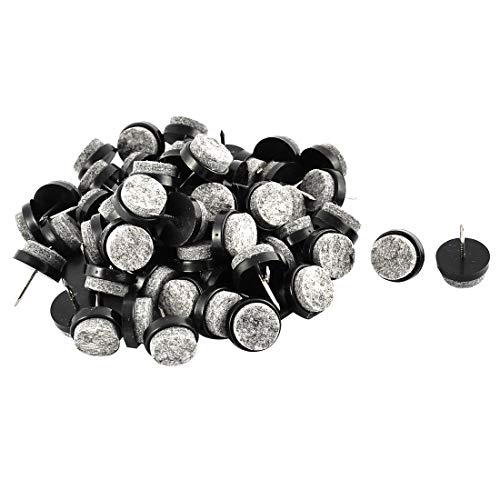 Sourcingmap Home Furniture Table Chair Leg Floor Pad Skid Anti Slide Nail Protector 18mm 60pcs, Black,gray,silver