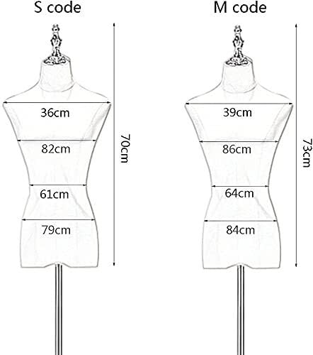 Female Mannequin Torso Body with Adjustable Tripod Stand, Headless & No Arms, Dress Form for Clothing Display (Golden, Size S)