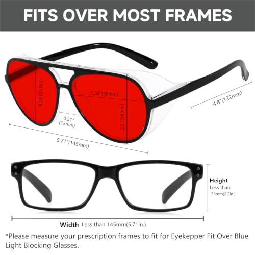 Image of Eyekepper Red Light Glasses, Blue Blocking for Sleep, Men Women, Fit over