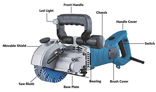 Image of KROST 3000-Watt Air Cooled 7 Blades Wall Chaser Machine | Wall Grooving Machine. (3000-Watt Wall Chaser(7blades))