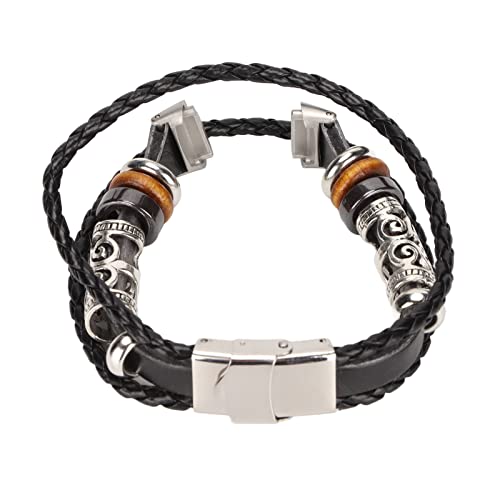 Smartwatch Band, Compatible With Fitbit Luxe Leather Watch Replacement Wrist Strap Ethnic Vintage Style Watch Strap (Black) #TOP29