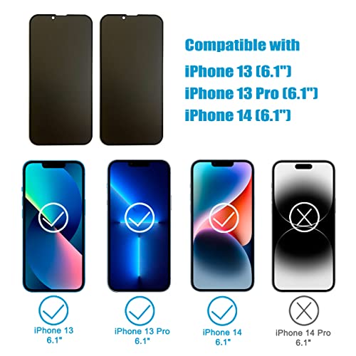 Soopur [2 Pack Matte Privacy Screen Protector For Iphone 13/Iphone 14/Iphone 13 Pro, Anti-Glare Anti-Spy Tempered Glass Film 6.1 Inch, Rounded Edge Full Coverage, Smooth & Sensitive Touch #TOP4