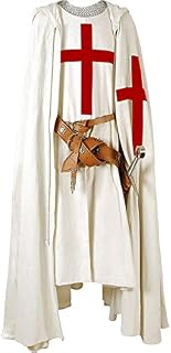 Armour Shop Medieval Knight Cloak Templar Surcoat Hooded Cap Crusader Cloak/Tunic Reenactment SCA