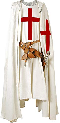 Armour Shop Medieval Knight Cloak Templar Surcoat Hooded Cap Crusader Cloak/Tunic Reenactment SCA