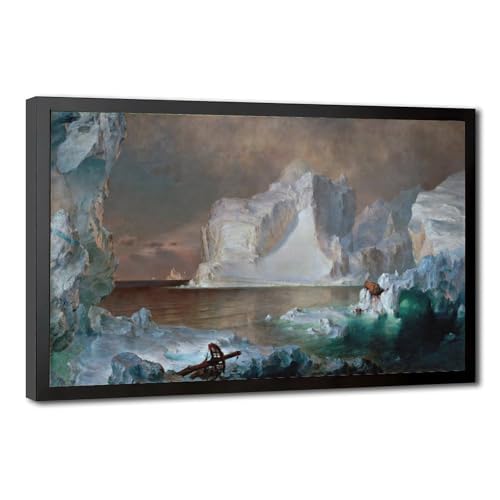 Toile The Icebergs Frederic Edwin Church - Cadre suspendu pour décoration murale salon