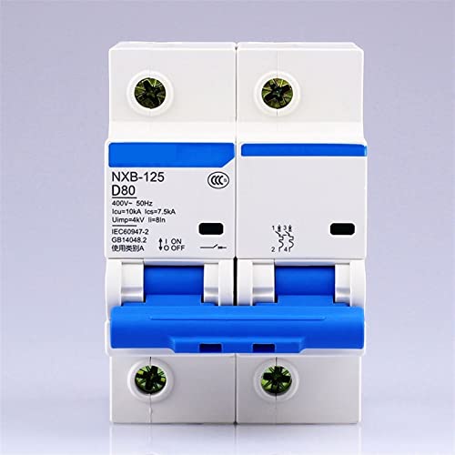 Disjoncteur NXB-125 2P 80A interrupteur de frein total contre surchauffe 400V