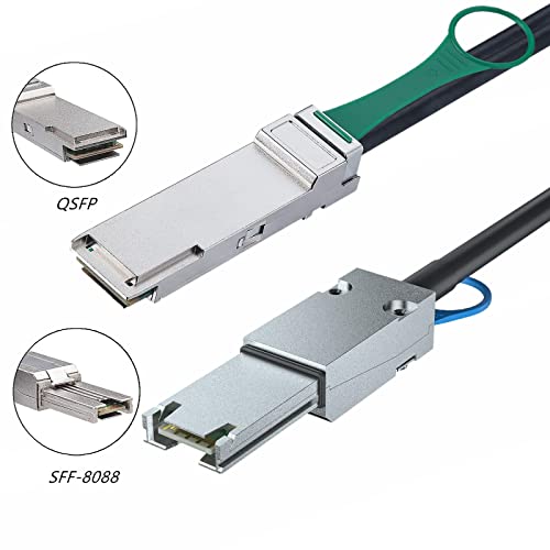 Alwong Qsfp (Sff-8436) To Minisas (Sff-8088) Ddr Hybrid Sas Cable, 100-Ohm, 1M/3.3Ft, For Netapp Ds4243 Ds4246 Ds2246 #TOP2
