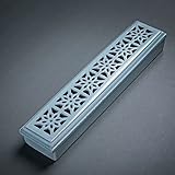 SKMIHJL Ceramic Incense Coffin Burner Box Rectangular Hollow Incense Holder for Aromatherapy Home an