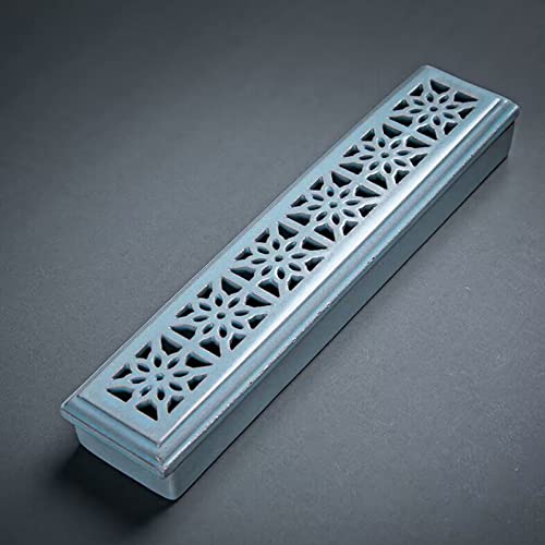 Skmihjl Ceramic Incense Coffin Burner Box Rectangular Hollow Incense Holder For Aromatherapy Home And Kitchen Decor (Sky Blue) #TOP14