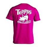 [アートワークスコウベ] テニス Tシャツ 半袖 練習着 ドライ テニスカートゥーン 七転び八起き ユニセックス L トロピカルピンク