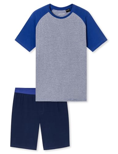 Ensemble pyjama Schiesser 95/5 en coton stretch premium bleu roi