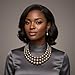 BA UNIQUE FASHION Simulated Pearl Necklace and Earring Set for Women, Multi Strand Beaded Necklace with Drop Earrings, Adjustable Stainless Steel Chain, Statement Jewelry Set (Mocha)
