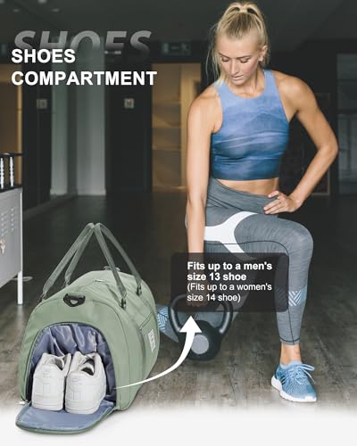 Image of Gym Bags Womens Mens with Shoes Compartment and Wet Pocket Travel Duffel Bags for Women for Plane Sport Gym Tote Bags with Toiletry Bags Waterproof Weekend Overnight Carry on Bag Hospital Holdalls