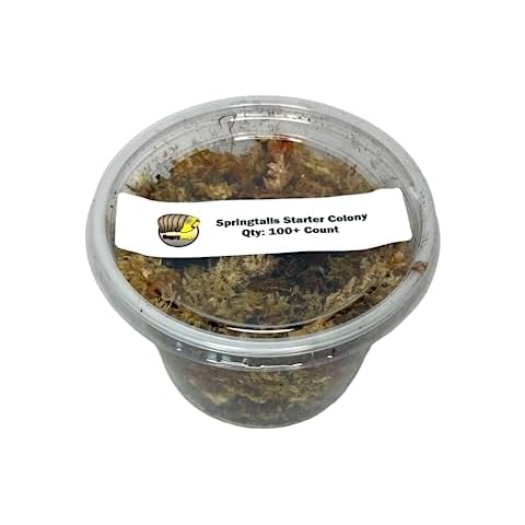 Bugzy Bugs Springtail Live 100+ Count (16oz) Culture Starter Colony Bioactive Cleanup Crew Terrarium Feeder Vivarium Janitors Cover