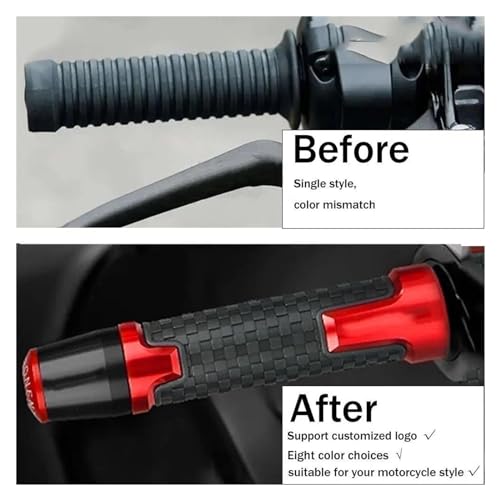Image of Motorcycle Accessories Handlebar Handle Grips 7 /8'' 22MM Handle Bar for Shadow VT 400 600 750 1100 VT400 VT600 13 (Color : Black)