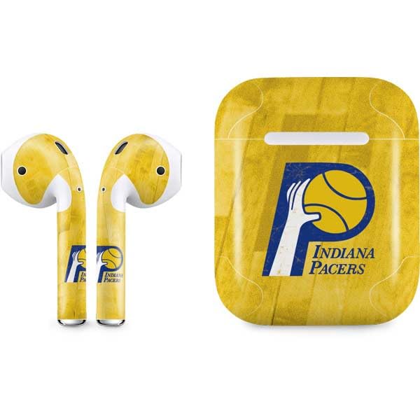 Skinit Decal Audio Skin Compatible with Apple AirPods - Officially Licensed NBA Indiana Pacers Hardwood Classics Design