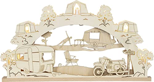 Rudolphs Schatzkiste Arco de Luces 3D Camping Ostalgie,7-Luces eléctricamente Iluminado BxHxT 52x32x4,5cm Nuevo Arco De Luces Cover