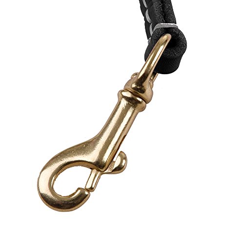 Reopet 4 Feet / 5 Feet Genuine Leather Small & Medium Dog Leash,Real Leather - Black,Brown (6 Feet, Black) #TOP2