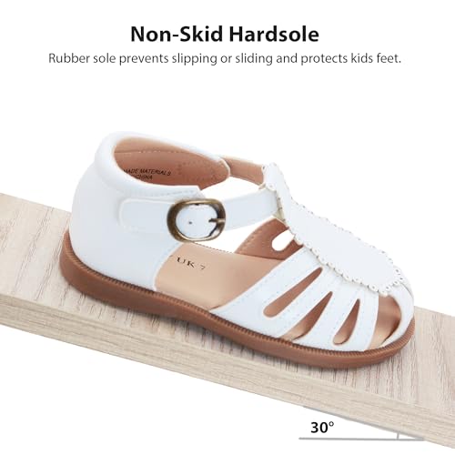 Toddler Girls Sandals Soft Closed Toe Princess Dress Flat Sandals Summer Shoes4