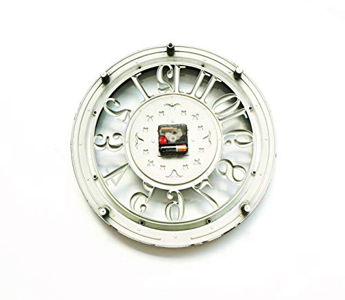 Wazstone Royal Dark Iron Chevalier Emblem Wall Clock, 16 Nonticking Sweep Movement, Classic Antiquity European Style, Hollow Frame Design, Brushed Metallic Texture, Plastic Frame, Glass Front Black #TOP2