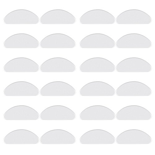Eyeglass Nose Pads, LOKMAN 12 Pairs 1 mm Anti-Slip Adhesive Nose Pads Clear Silicone Eyeglass Pads for Eyeglass Sunglasses, Ultra Soft (Transparent)