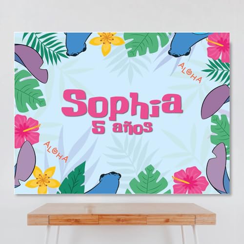 Genérico Cartel Personalizado Stitch, 2 100x80 cm, Pancarta