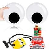 2 Pcs 6 Inch Giant Wiggle Eyes,Large Googly Eye with Self Adhesive for DIY Crafts Ornaments,Halloween Christmas Decorations