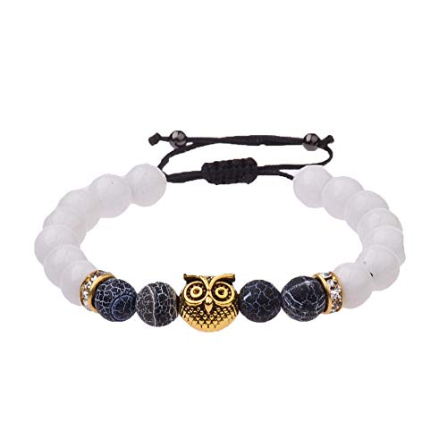 Bracelet en pierre de 8 mm avec système télescope et corde tressée robuste