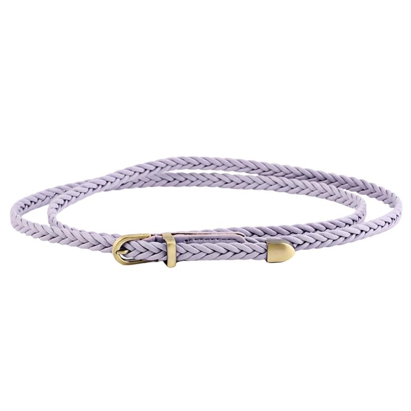 Women's Woven Punch-Free Thin Belt | Pin Buckle Waist Decoration for Dress Shirt-image-46