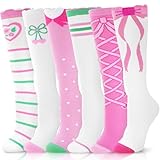 ANTSANG Kids Girls Knee High Socks Long Boot Crazy Silly Fun Gift Cute Tall Animal Socks for Child 6 Pairs...