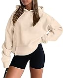 onlypuff Hoodies for Women Off White Sweatshirts Hooded Pullover Casual Workout Top Tunics M