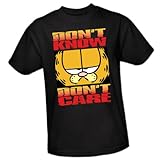 Don't Know Don't Care -- Garfield Adult T-Shirt, Large