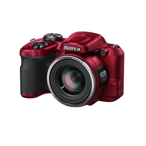 Fujifilm S8600 FinePix Fotocamera Compatta, Bridge, Zoom Ottico 36x, Rosso