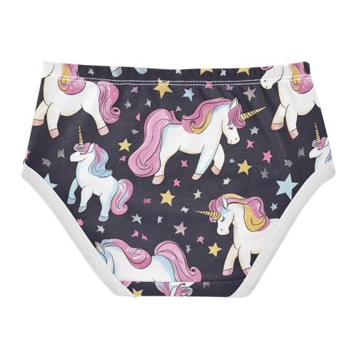 Wusikd Cute Unicorns Girls' Underwear Cotton Stars Girls Briefs Soft Toddler Underwear 2T2