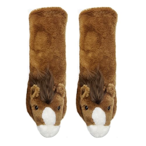 ooohyeah Kids’ Funny Fuzzy Animal Slipper Socks, Cute Soft Non-Slip Warm Socks for Girls & Boys, Size 1-5