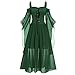 Produktbild TWIFER Damen Halloween Abendkleider Plus Size Minikleid Lace Halbarm Gothic Kleid (d-Grün, XL)