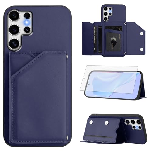 Étui portefeuille Samsung S25 Ultra avec protège-écran et porte-cartes Asuwish