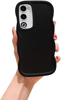 KOOLRIVER・For OPPO A5 5G ケース ウェーブ 波型 なみなみ カバー 耐衝撃 波状 TPU ソフト ストラップ穴 シンプル 可愛い お洒落 保護ケース For オッポ(ブラック)