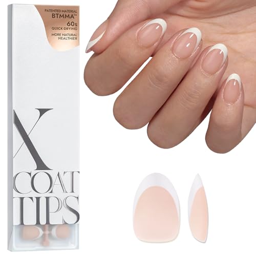 BTArtboxnails Soft Gel Nail Tips - Extra Short Almond French Tip ...