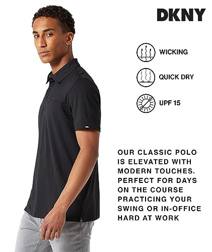 Polo para Hombre DKNY de Manga Corta, Quick Dri Fit para Golf y Rendimiento con Bolsillo miniatura 4