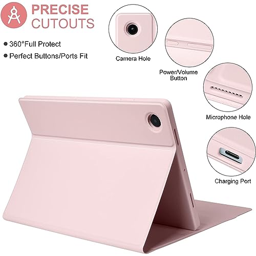 Etui na klawiaturę Lenovo Tab P11 Plus 2021 i P11 2020 11 cali TB-J606F / TB-J606X / TB-J616F, odpinany magnetycznie 7 kolorów podświetlana bezprzewodowa klawiatura Bluetooth, z myszą,Pink