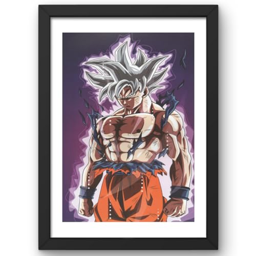 Image of CRAFT QUEST Dragon ball Z Anime Poster Laminated Posters Framed Painting For Anime Naruto Fans Wall Decor, Home Decor with Matte Black Frame (14 Inchs x 10 Inchs)