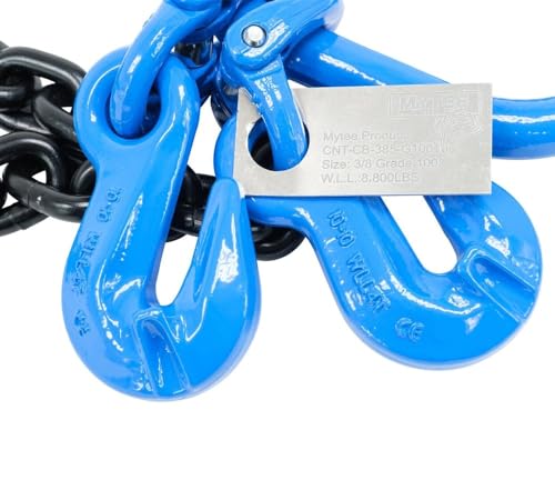 Mytee Products 3/8\" x 5\' Sea Shipping Container Loading Chain Bridle G100, V-Chain, Cargo, Storage, Moving