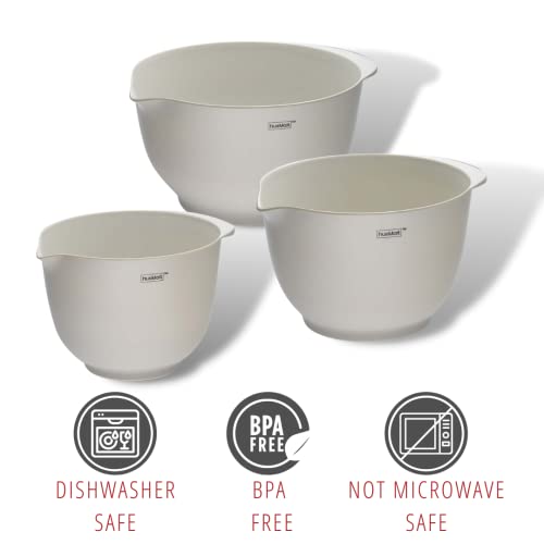 Husmait Durable Nesting Melamine Plastic Mixing Bowls - Set Of 3 Dishwasher Safe Kitchen Bowls For Cooking, Mixing Or Baking Bread, Eggs, Food, Or Cookies - Great For Snacks Or Kitchen Prep - 3 Pc #TOP5