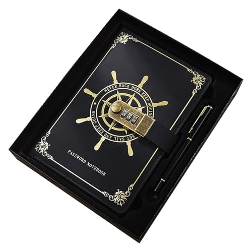Genérico Diario Vintage | Cuaderno de PU 300 Páginas con Candado y Bolígrafo - Diario de Escritura con Cierre para Escuela - Para Niños Adolescentes Chicas Mujeres Hombres Hogar Oficina Escuela Viaje